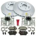 NB PARTS Bremsscheiben + Bremsbeläge + Bremssättel + Warnkontakte vorne