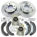 NB PARTS brake discs + brake callipers + brake shoes + rear accessory kit