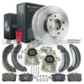 NB PARTS Bremsscheiben + Bremsbeläge + Bremssättel + Bremsbacken + Zubehörsatz hinten