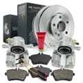 NB PARTS Bremsscheiben + Bremsbeläge + Bremssättel + Warnkontakte vorne