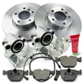 NB PARTS discos de travão + pastilhas de travão + pinças de travão + contacto de aviso frontal