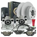 NB PARTS Bremsscheiben + Bremsbeläge + Bremssättel + Warnkontakt Premium Gold Edition hinten
