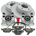 NB PARTS Bremsscheiben + Bremsbeläge + Bremssättel + Warnkontakt Premium Gold Edition hinten