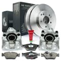 NB PARTS Bremsscheiben + Bremsbeläge + Bremssättel + Warnkontakte vorne