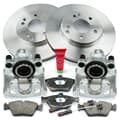 NB PARTS Bremsscheiben + Bremsbeläge + Bremssättel + Warnkontakte vorne