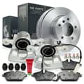 NB PARTS Disques de frein + plaquettes de frein + étriers de frein + contact avertisseur avant