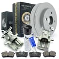 NB PARTS remschijven + remblokken + remklauwen + remmenreiniger + Plastilube Premium Gold Edition achter