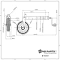 NB PARTS Stützrad 150kg 48mm 200x50mm