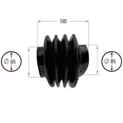 NB PARTS Faltenbalg 4 Falten 65/85mm 130mm passend für GRÜMER AK3510 BPW ZAF 3,5-1 ZAV 2,7