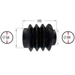 NB PARTS Faltenbalg 4 Falten 68/68mm 120mm passend für GRÜMER VD0909 VD1309