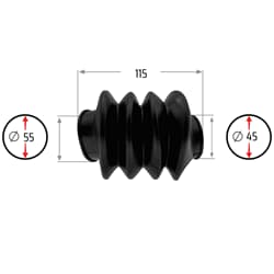 NB PARTS Mieszek 4 faldy 45/55mm 115mm pasuje do BPW ZAV 1,05-2 1,6/2,0 GRÜMER AK 0908