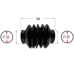 NB PARTS Mieszek 5 plis 55/55mm 130mm pasuje do ALKO Knott BPW GREY GRÜMER