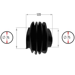 NB PARTS Faltenbalg 4 Falten 75/75mm 120mm passend für GRÜMER APV 1311 APV 1812