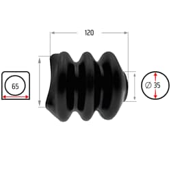 NB PARTS Faltenbalg 3 Falten 55/65mm 120mm passend für WAE 1202