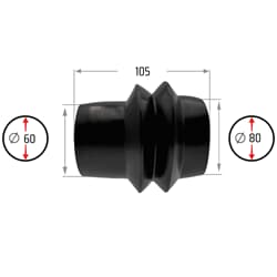 NB PARTS Mieszek 2 plisy 60/80mm 100mm odpowiedni do Peitz PAV/SR A-S PAH
