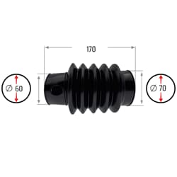 NB PARTS Faltenbalg 5 Falten 60/70mm 170mm passend für PEITZ SR/-x BPW ZFKR/ZGKR-x