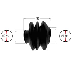 NB PARTS Mieszek 3 plisy 60/60mm 170mm pasuje do ALKO 2,8VB 351S 351VB 43V Profi 3500
