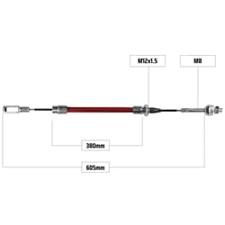 NB PARTS Bremsseil 605/380mm Vierkant Öse 15x7 + M12/M8 passend für ALKO