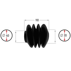 NB PARTS Faltenbalg 4 Falten 30/40mm 118mm passend für ALKO