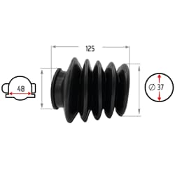 NB PARTS Faltenbalg 5 Falten 37/48mm 125mm passend für HAHN AB ABR ABV AEV FTF FA 09-1 1,4
