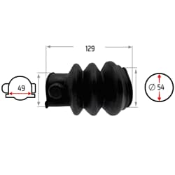 NB PARTS Faltenbalg 3 Falten 49/54mm 129mm passend für ALKO 131R 161/251 R/S/VB 251G 150/200V