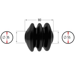 NB PARTS Faltenbalg 3 Falten 35/55mm 80mm passend für WESTFALIA WAE 2000