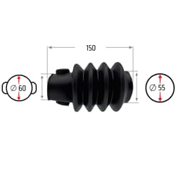 NB PARTS Faltenbalg 4 Falten 55/60mm 150mm passend für BPW ZAF 1.0-2 1.5-2 2.0-2 2.8-2 3.0-3