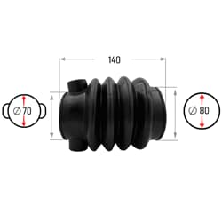 NB PARTS Faltenbalg 4 Falten 70/80mm 140mm passend für SCHLEGL SFV35