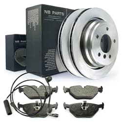 NB PARTS Bremsscheiben + Bremsbeläge + Warnkontakt hinten