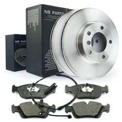 NB PARTS Bremsscheiben + Bremsbeläge + Warnkontakt vorne