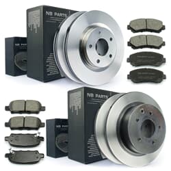 NB PARTS Disques de frein + plaquettes de frein avant + arrière