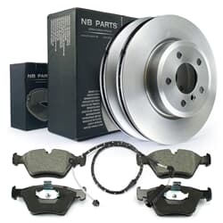 NB PARTS Disques de frein + plaquettes de frein + contact d'avertissement avant