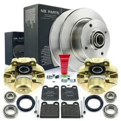 NB PARTS Bremseskiver + bremseklosser + bremsekalipere + 2x hjullagersett + tilbehørssett foran