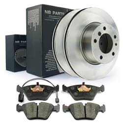 NB PARTS Bremsscheiben + Bremsbeläge + Warnkontakt vorne