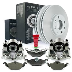 NB PARTS Bremsscheiben + Bremsbeläge + Bremssättel vorne