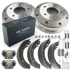 NB PARTS Tamburi freno + ganasce freno + cilindro freno ruota + kit accessori posteriore