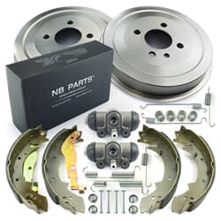 NB PARTS Tamburi freno + ganasce freno + cilindro freno ruota + kit accessori posteriore