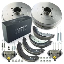 NB PARTS Tamburi freno + ganasce freno + cilindro freno ruota + kit accessori posteriore