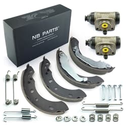 NB PARTS Bremsbacken + Radbremszylinder + Zubehörsatz vorne radseitig
