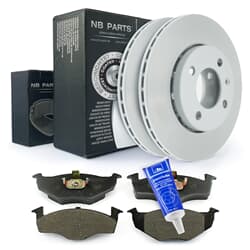 NB PARTS Bremsscheiben + Bremsbeläge + Plastilube vorne
