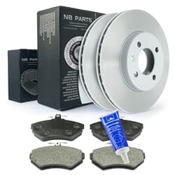 NB PARTS Dischi freno + pastiglie freno + Plastilube anteriore