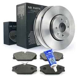 NB PARTS Dischi freno + pastiglie freno + Plastilube anteriore