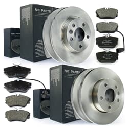 NB PARTS Dischi freno + pastiglie freno anteriori + posteriori