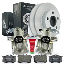 NB PARTS Bromsskivor + bromsbelägg + bakre bromsok NB PARTS Bromsskivor + bromsbelägg + bakre bromsok