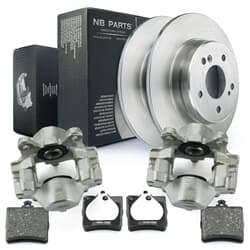 NB PARTS Bremsscheiben + Bremsbeläge + Bremssättel hinten
