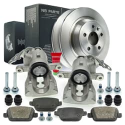 NB PARTS Disques de frein + plaquettes de frein + étriers de frein arrière