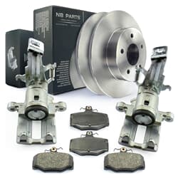 NB PARTS Bremsscheiben + Bremsbeläge + Bremssättel hinten