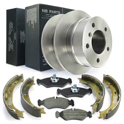 NB PARTS Bremsscheiben + Bremsbeläge + Bremsbacken radseitig