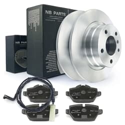NB PARTS Bremsscheiben + Bremsbeläge + Warnkontakt hinten