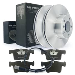 NB PARTS Bremsscheiben + Bremsbeläge + Warnkontakt vorne